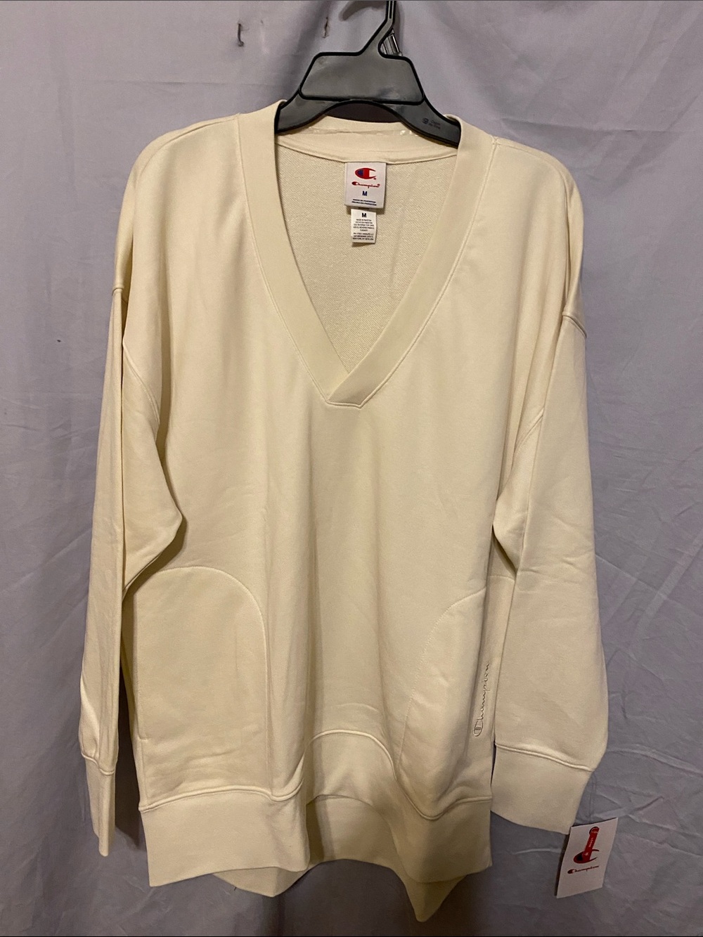 Champion Men's Cream V-Neck Pullover